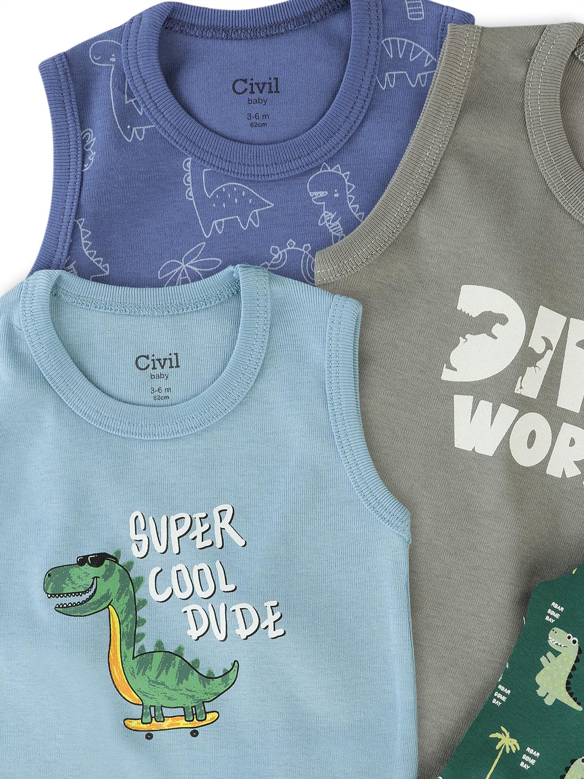 Civil Baby Dinazor Empirmeli 5 Li 0-36 Ay Çıtçıtlı Badi - Yeşil
