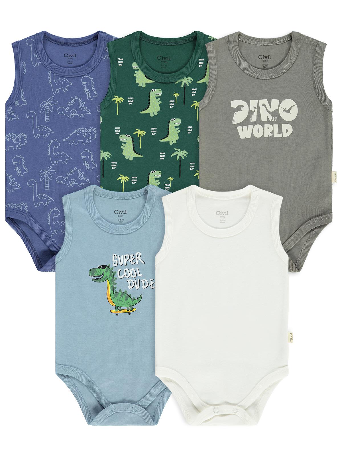 Civil Baby Dinazor Empirmeli 5 Li 0-36 Ay Çıtçıtlı Badi - Yeşil