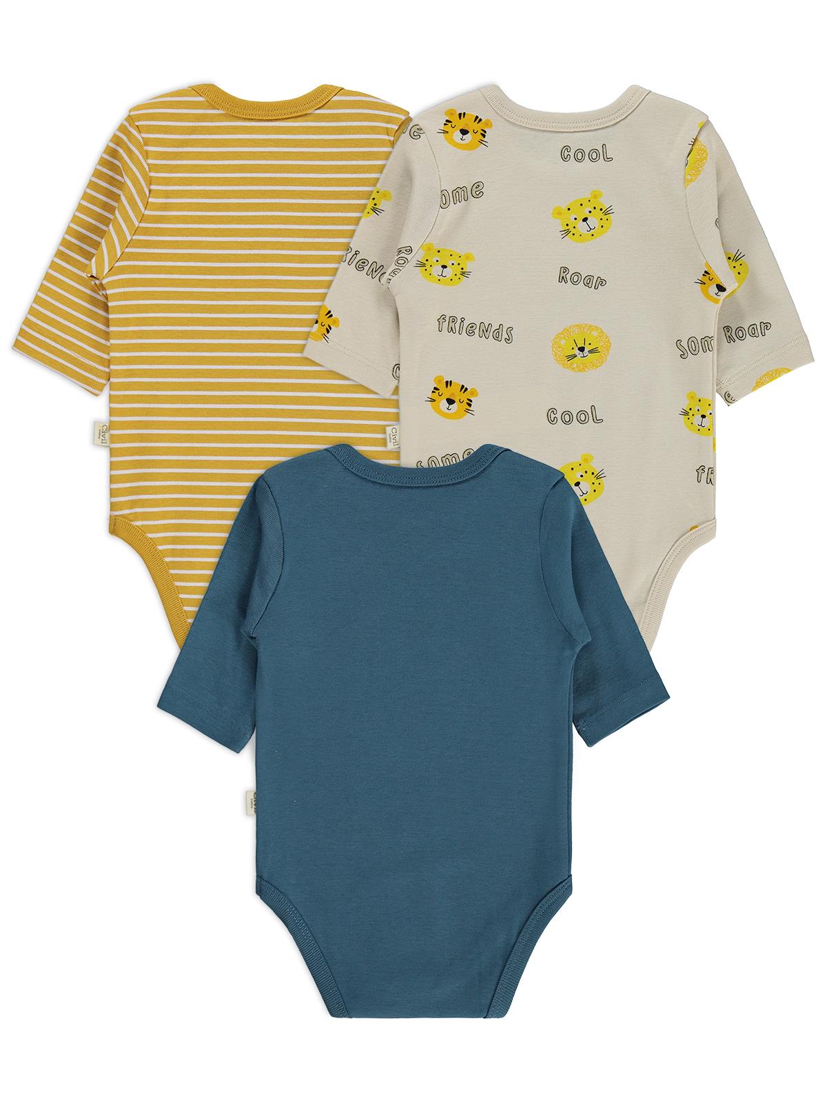 Civil Baby Aslan Empirmeli 3 Lü 0-36 Ay Çıtçıtlı Badi - Hardal