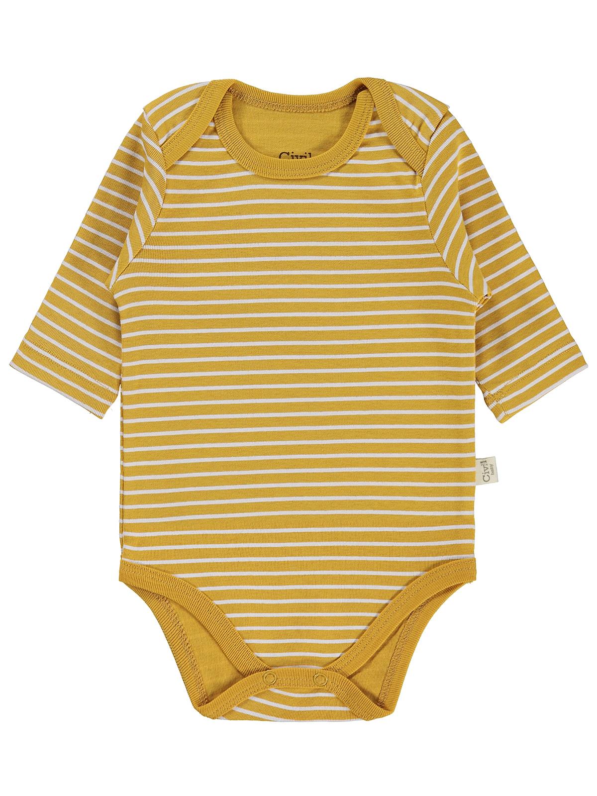 Civil Baby Aslan Empirmeli 3 Lü 0-36 Ay Çıtçıtlı Badi - Hardal