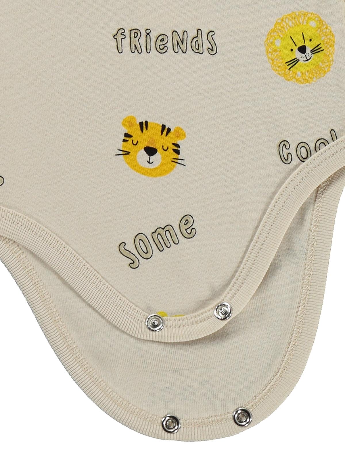 Civil Baby Aslan Empirmeli 3 Lü 0-36 Ay Çıtçıtlı Badi - Hardal