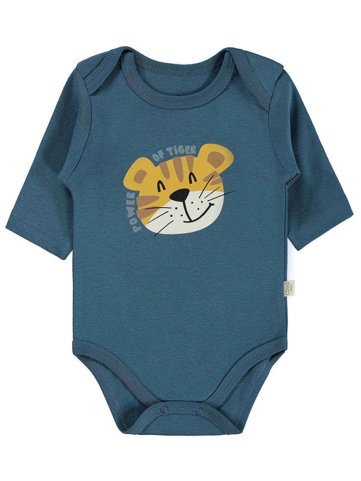 Civil Baby Aslan Empirmeli 3 Lü 0-36 Ay Çıtçıtlı Badi - Hardal