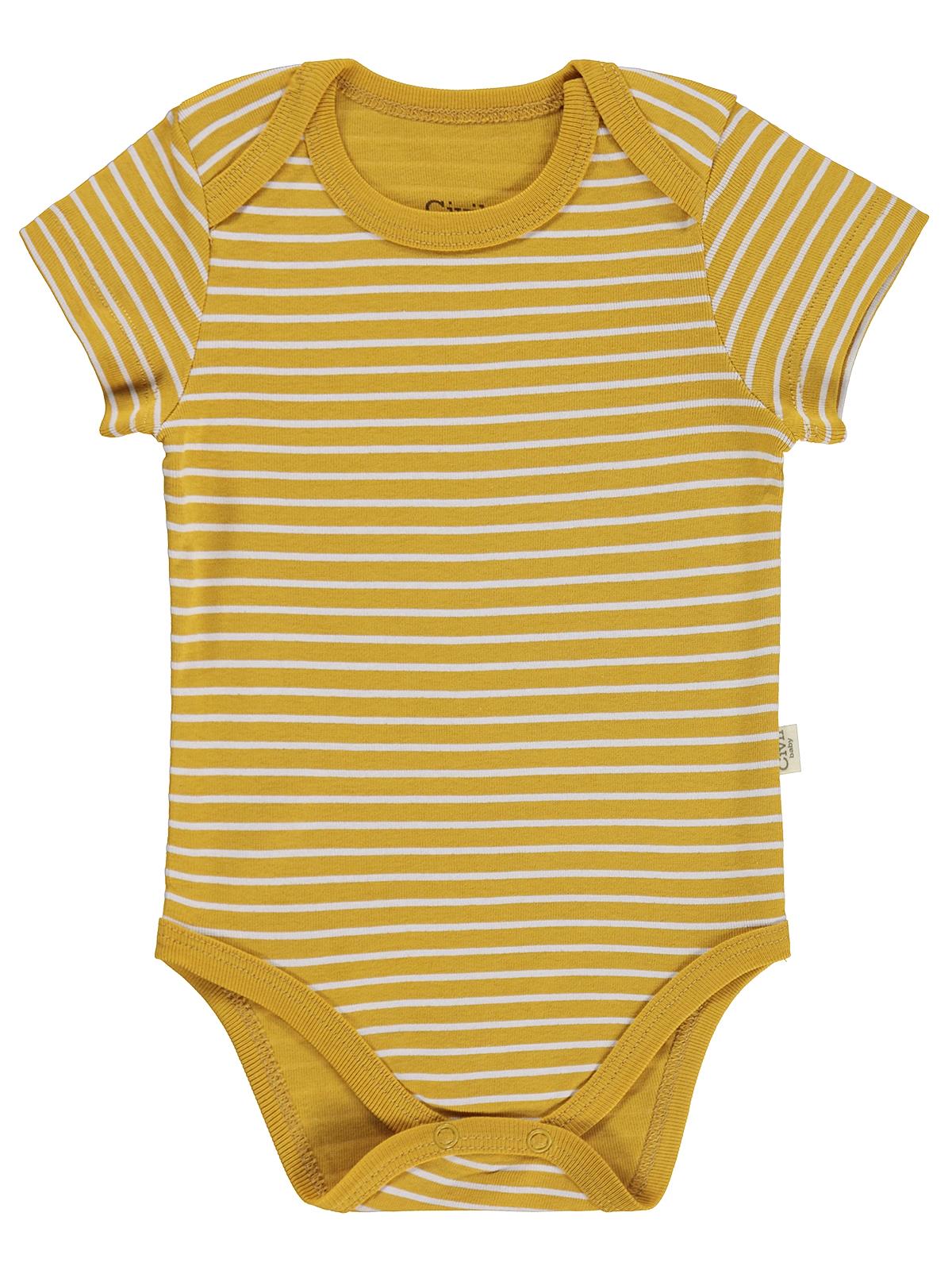 Civil Baby Araç Baskılı Çizgi Empirmeli 5 Li 0-36 Ay Çıtçıtlı Badi - Kırmızı