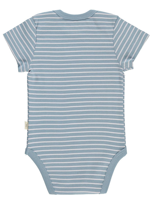 Civil Baby 5 li Araç Baskılı Çizgi Empirmeli Kısa Kol 0-36 Ay Çıtçıtlı Badi - Kırmızı