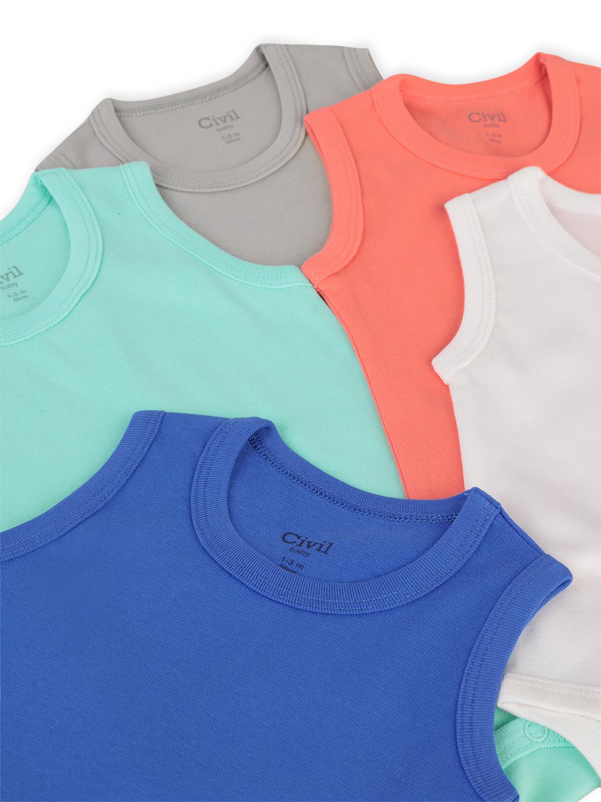 Civil Baby Basıc 5 Li 0-36 Ay Çıtçıtlı Badi - Kırmızı