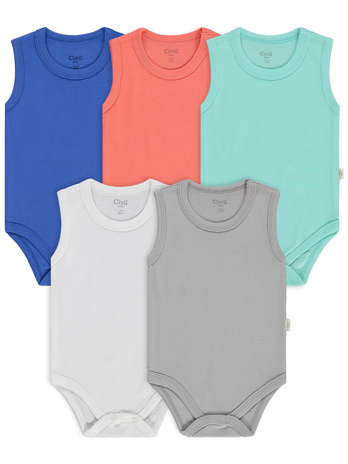 Civil Baby Basıc 5 Li 0-36 Ay Çıtçıtlı Badi - Kırmızı