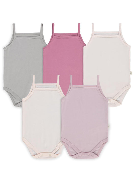 Civil Baby 5 li Basıc İp Askılı 0-36 Ay Çıtçıtlı Badi - Pembe