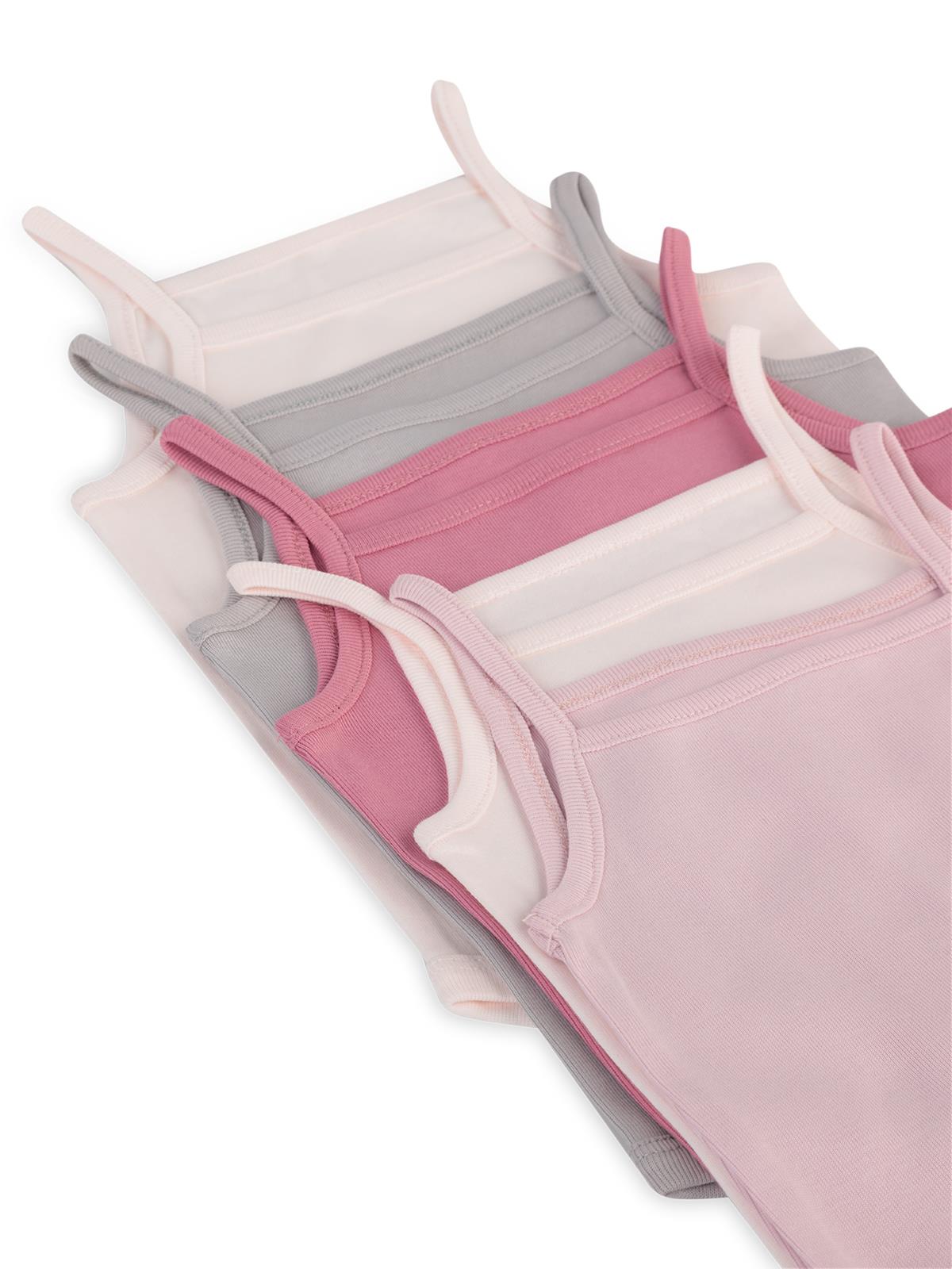 Civil Baby 5 li Basıc İp Askılı 0-36 Ay Çıtçıtlı Badi - Pembe