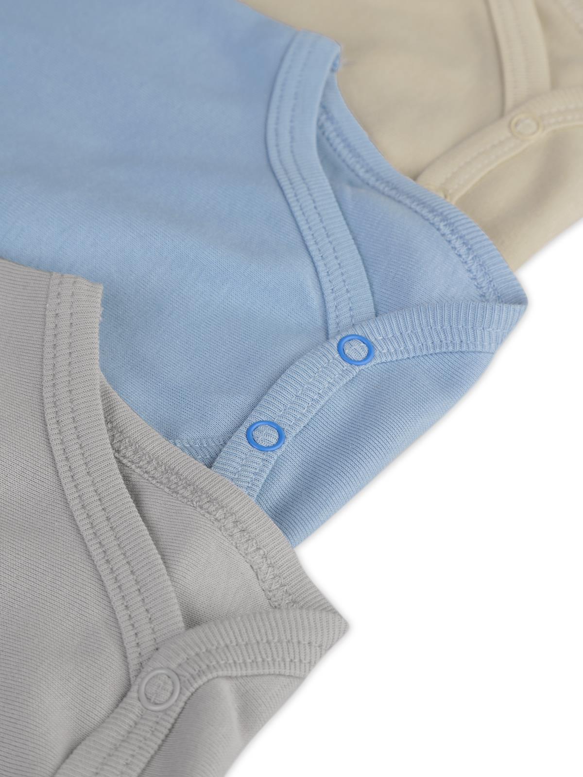 Civil Baby 3 lü Basıc Uzun Kol 0-36 Ay Çıtçıtlı Badi - Kahverengi