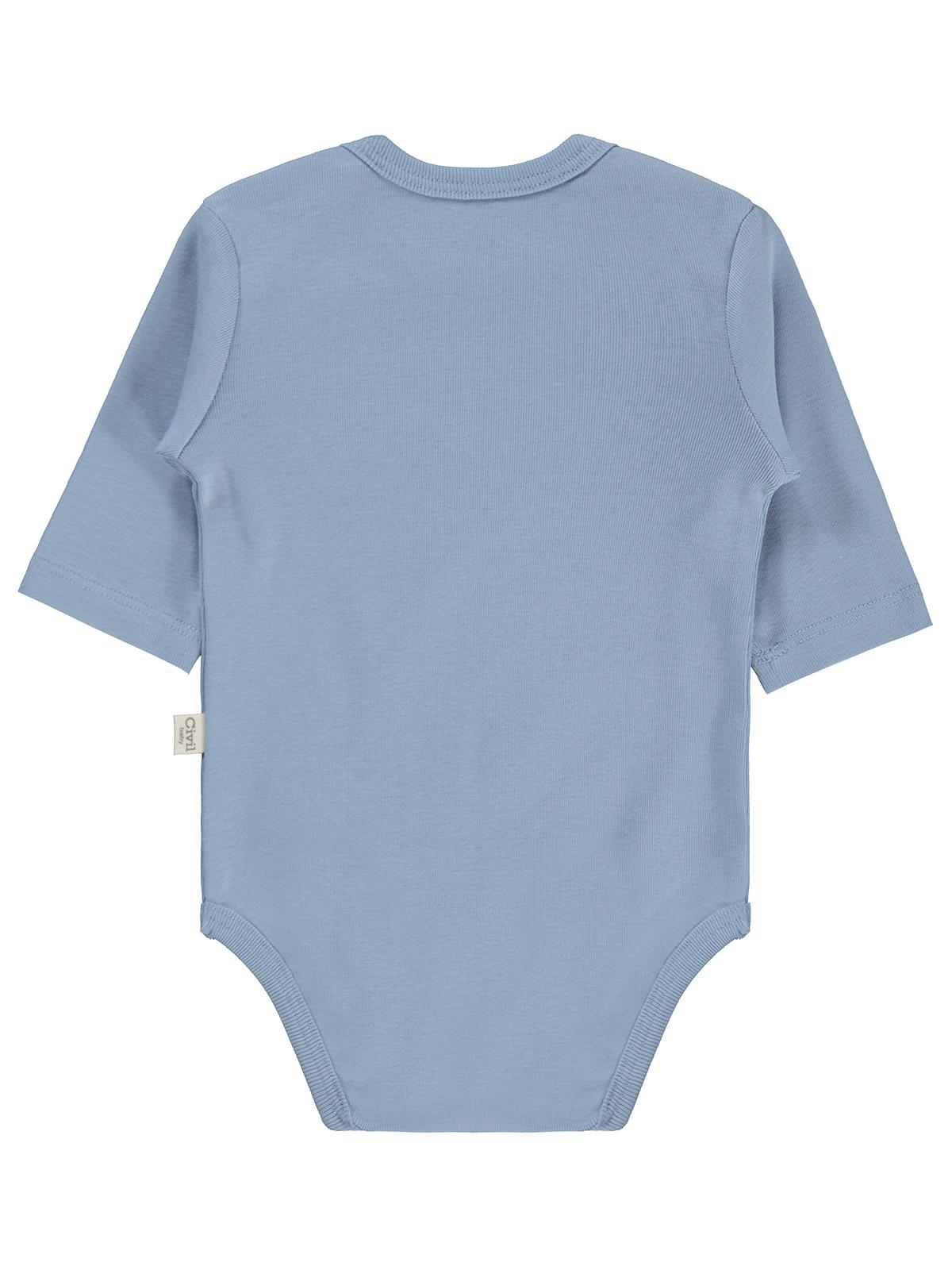 Civil Baby 3 lü Basıc Uzun Kol 0-36 Ay Çıtçıtlı Badi - Kahverengi