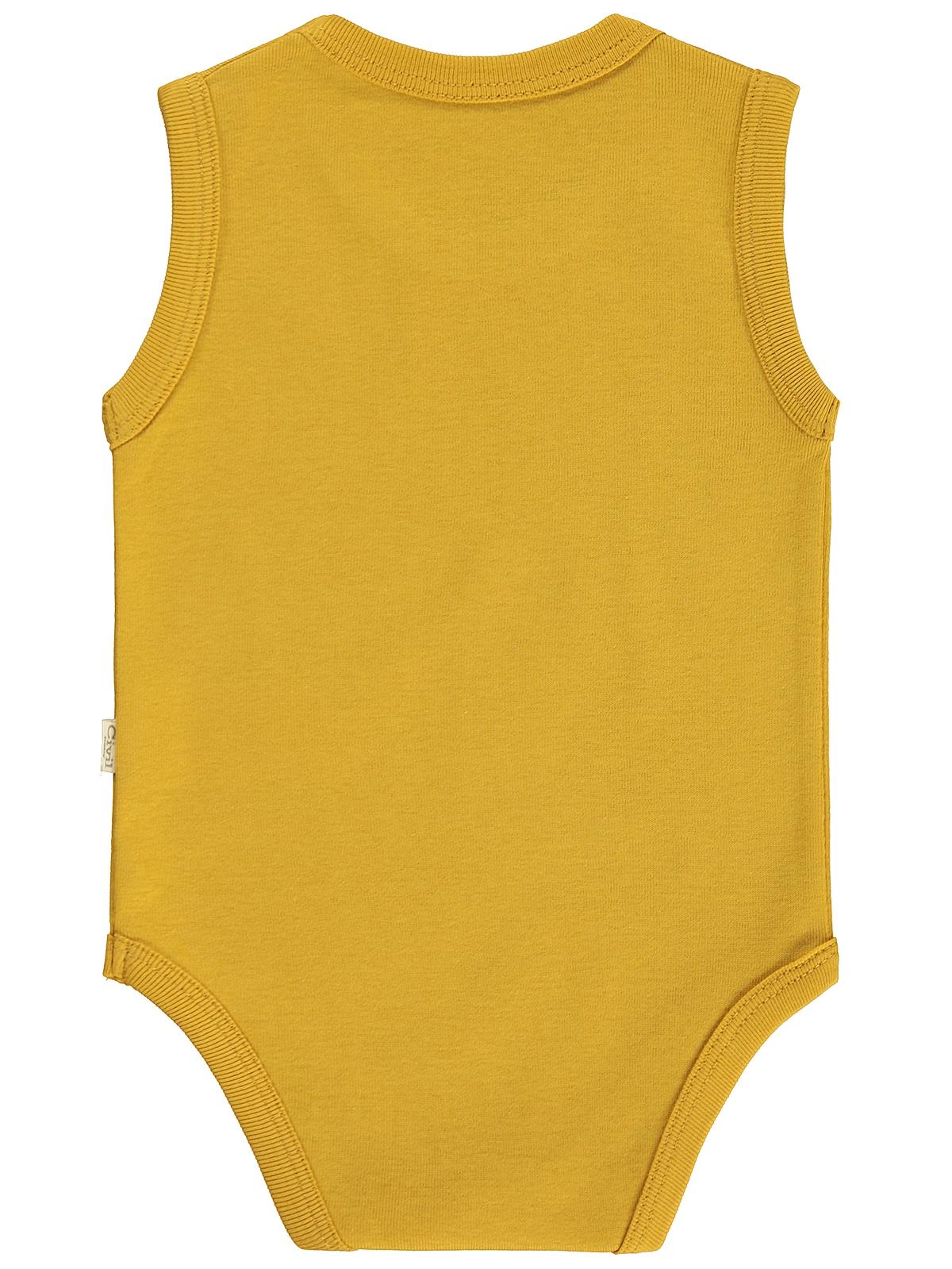 Civil Baby 3 lü Ayıcık Empirmeli Sıfır Kol 0-36 Ay Çıtçıtlı Badi - Bej
