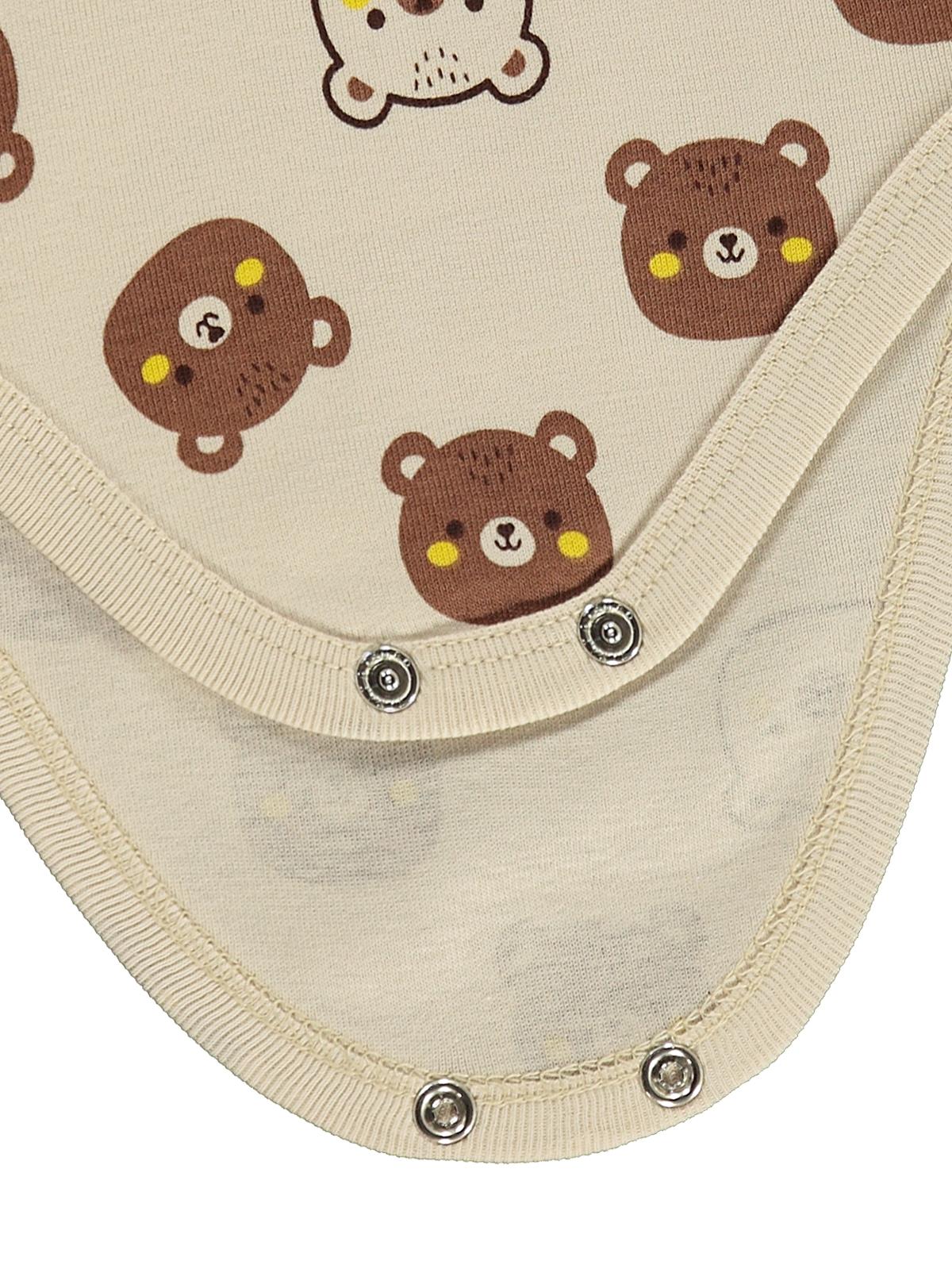 Civil Baby 3 lü Ayıcık Empirmeli Sıfır Kol 0-36 Ay Çıtçıtlı Badi - Bej