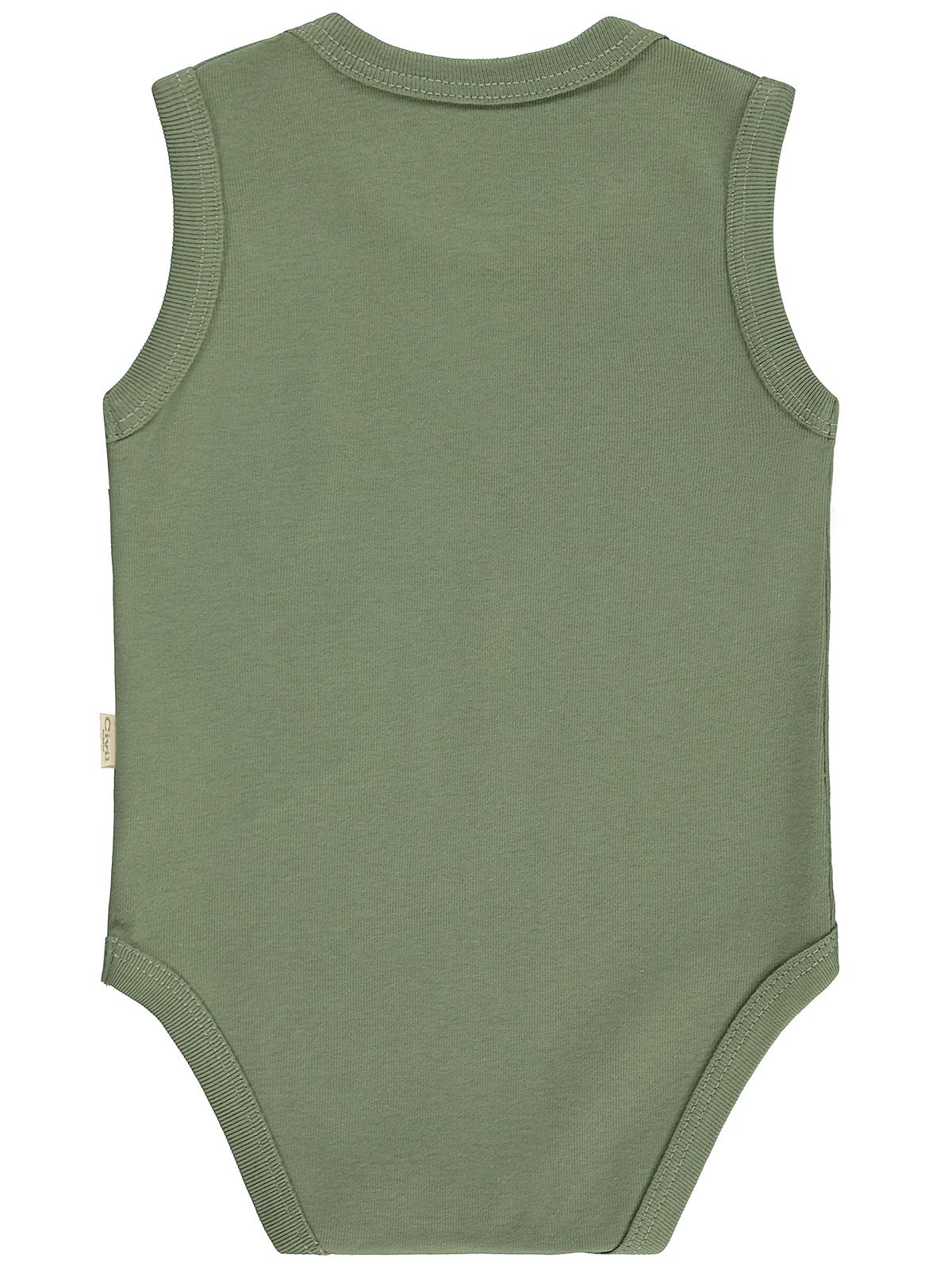 Civil Baby 3 lü Ayıcık Empirmeli Sıfır Kol 0-36 Ay Çıtçıtlı Badi - Bej