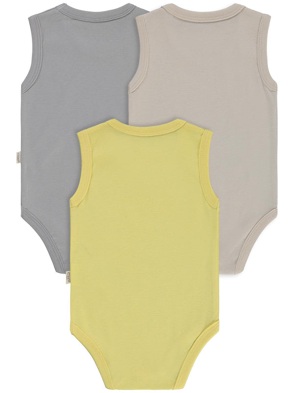 Civil Baby Basıc 3 Lü 0-36 Ay Çıtçıtlı Badi - Bej