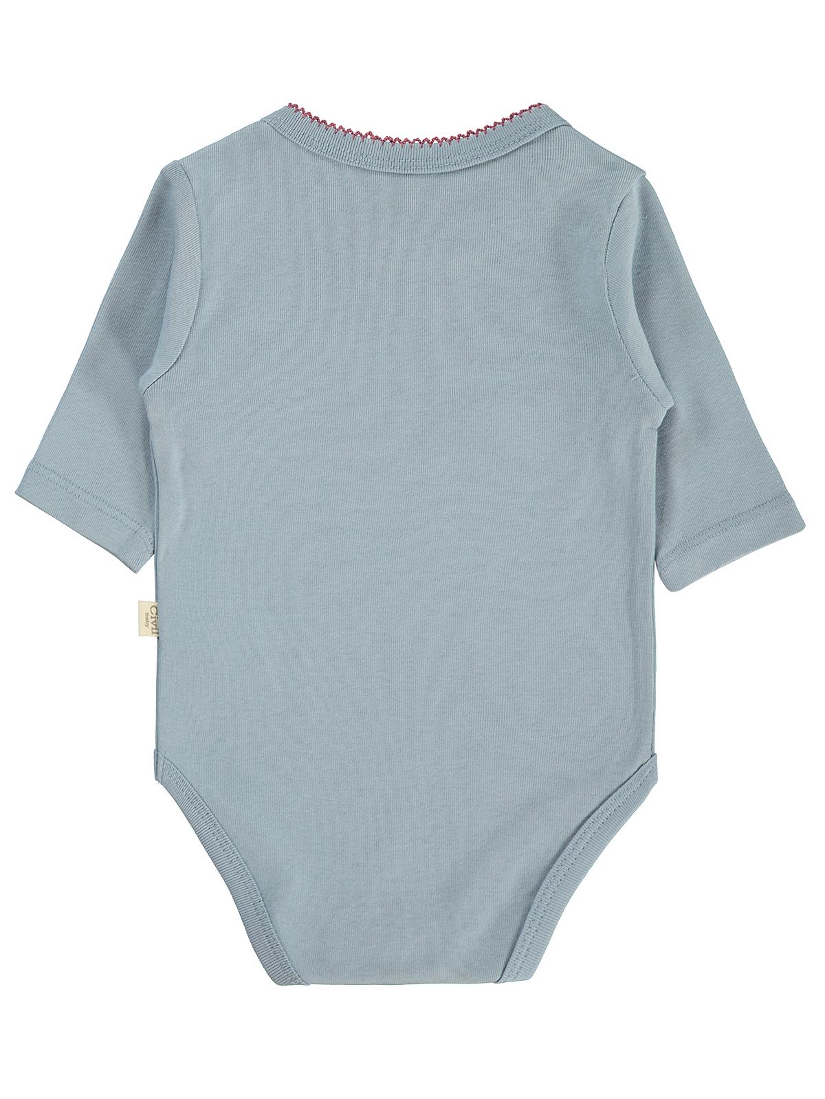 Civil Baby 3 lü Ayıcık Empirmeli Uzun Kol 0-36 Ay Çıtçıtlı Badi - Bej