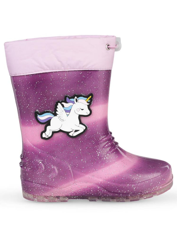 Civil Boots Simli Unicorn 30-36 Numara Yağmur Çizmesi - Lila
