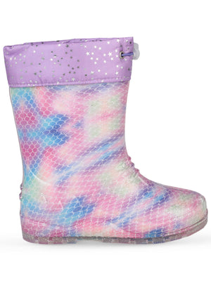 Civil Boots Simli Pul 30-36 Numara Yağmur Çizmesi - Lila