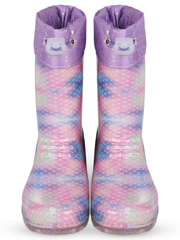 Civil Boots Simli Pul 30-36 Numara Yağmur Çizmesi - Lila