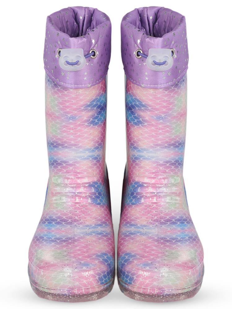 Civil Boots Simli Pul 30-36 Numara Yağmur Çizmesi - Lila