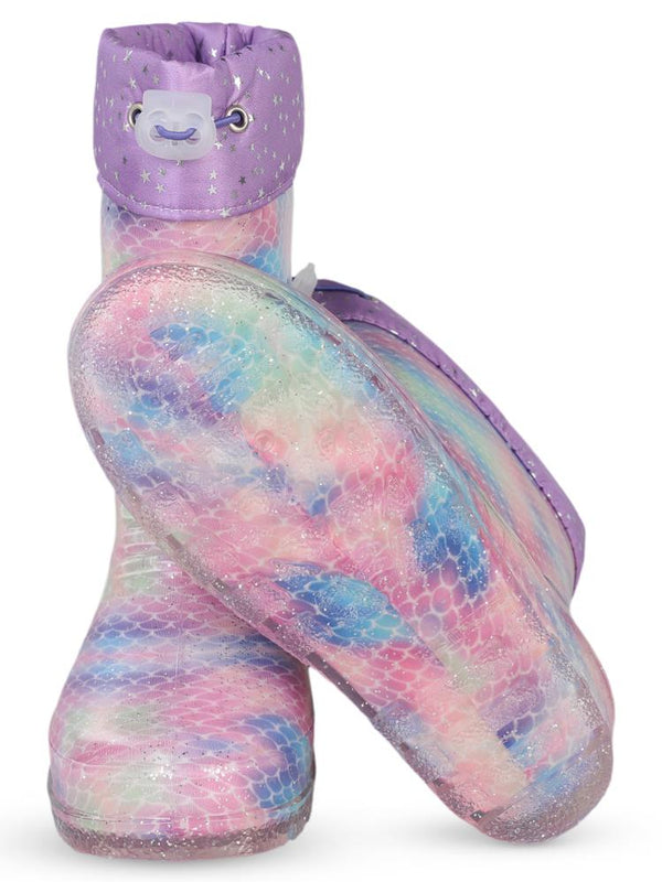 Civil Boots Simli Pul 30-36 Numara Yağmur Çizmesi - Lila