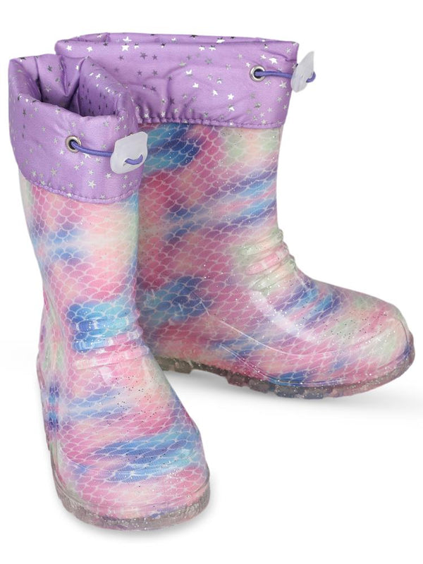 Civil Boots Simli Pul 30-36 Numara Yağmur Çizmesi - Lila