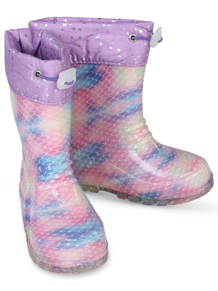 Civil Boots Simli Pul 30-36 Numara Yağmur Çizmesi - Lila