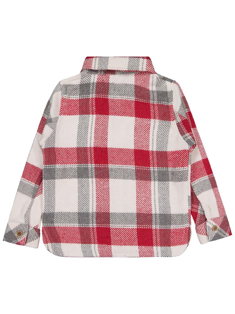 Civil Boys Çift Cepli Ekoseli 2-5 Yaş Gömlek - Kırmızı