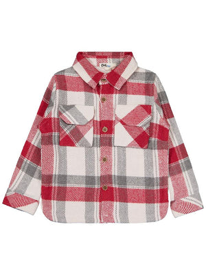 Civil Boys Çift Cepli Ekoseli 2-5 Yaş Gömlek - Kırmızı