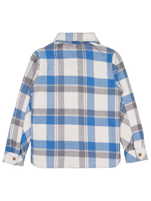 Civil Boys Çift Cepli Ekoseli 6-9 Yaş Gömlek - Mavi