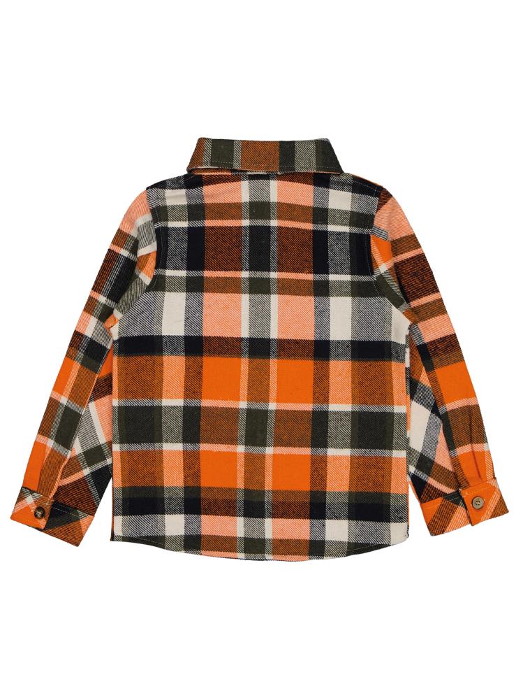 Civil Boys Tek Cepli Ekoseli 6-9 Yaş Gömlek - Turuncu