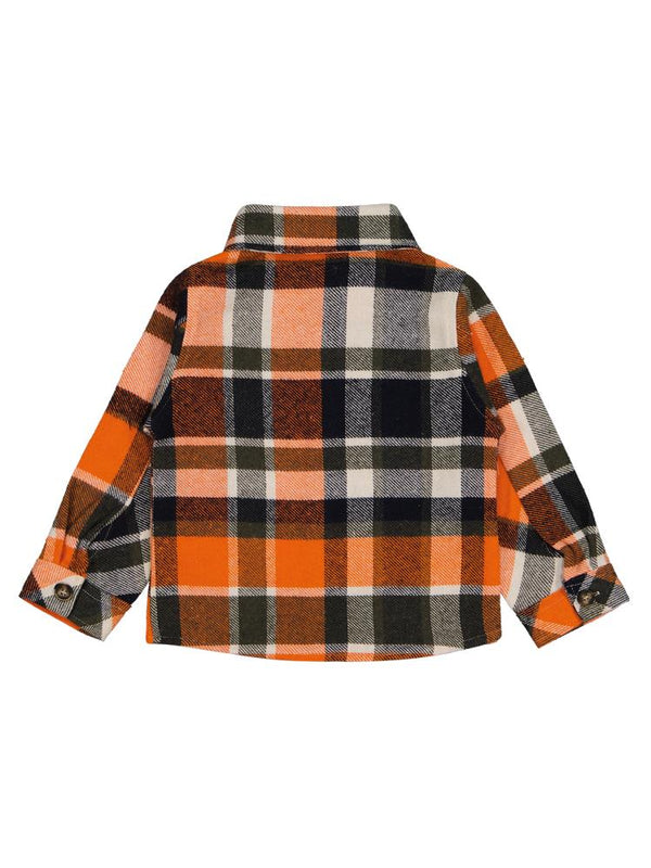 Civil Boys Tek Cepli Ekoseli 2-5 Yaş Gömlek - Turuncu