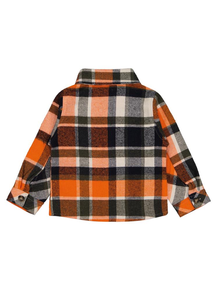 Civil Boys Tek Cepli Ekoseli 2-5 Yaş Gömlek - Turuncu