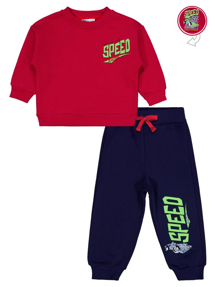 Civil Boys Sped Baskılı 2-5 Yaş Eşofman Takımı - Kırmızı