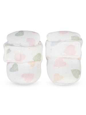 Civil Baby Cırtlı Kalp Desenli 17-19 Numara Patik - Ekru