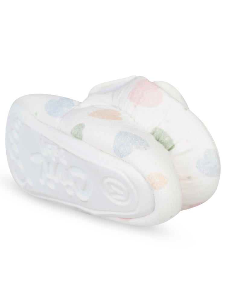 Civil Baby Cırtlı Kalp Desenli 17-19 Numara Patik - Ekru