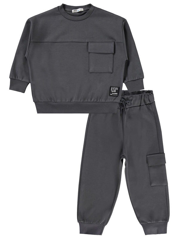 Civil Boys Kargo Cepli 2-5 Yaş Eşofman Takımı - Gri