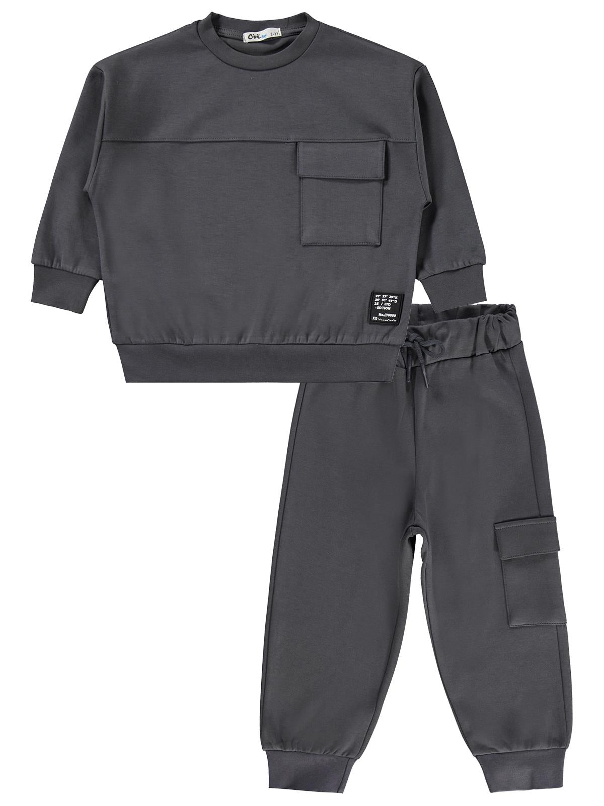Civil Boys Kargo Cepli 2-5 Yaş Eşofman Takımı - Gri