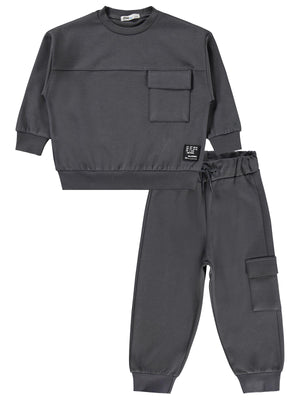 Civil Boys Kargo Cepli 2-5 Yaş Eşofman Takımı - Gri