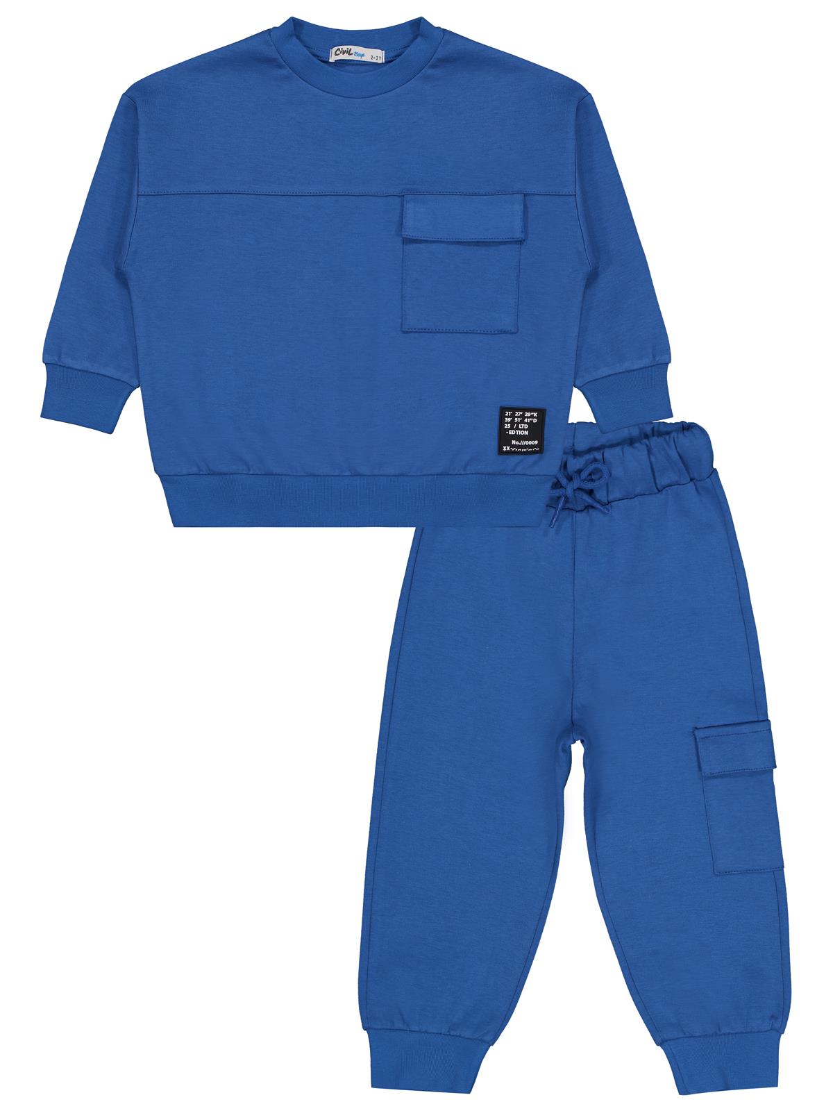 Civil Boys Kargo Cepli 2-5 Yaş Eşofman Takımı - Mavi