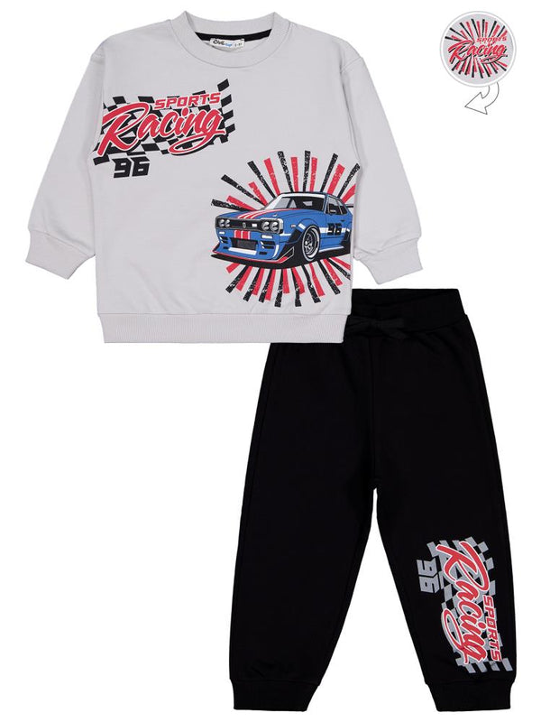 Civil Boys Racing Baskılı 2-5 Yaş Eşofman Takımı - Gri