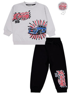 Civil Boys Racing Baskılı 2-5 Yaş Eşofman Takımı - Gri