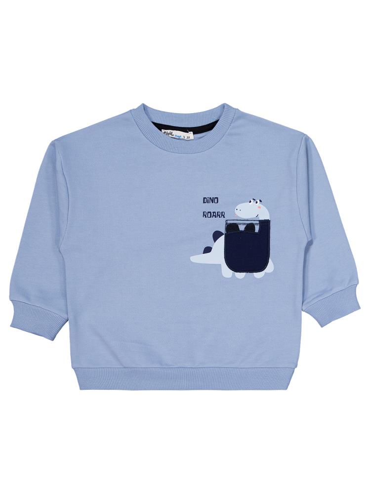 Civil Boys Dinozor Baskılı 2-5 Yaş Eşofman Takımı - Mavi