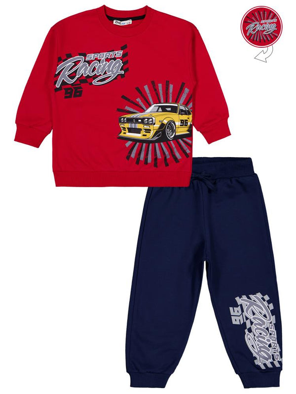 Civil Boys Racing Baskılı 2-5 Yaş Eşofman Takımı - Kırmızı