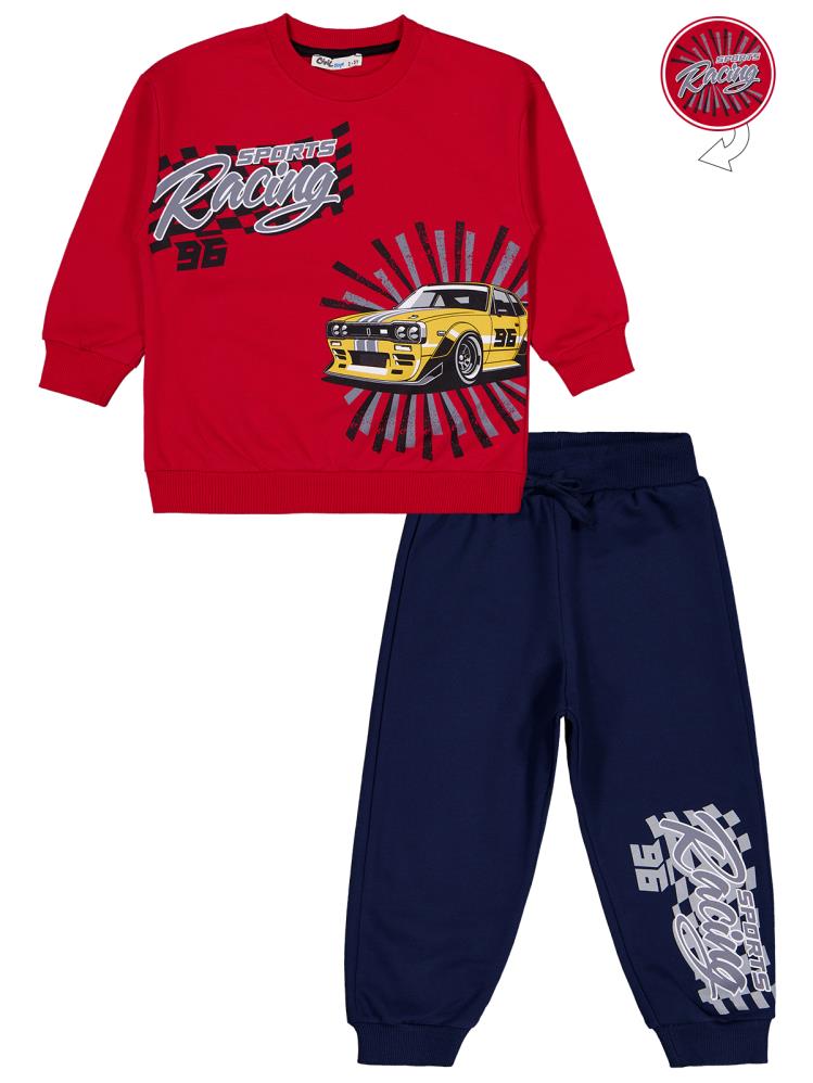 Civil Boys Racing Baskılı 2-5 Yaş Eşofman Takımı - Kırmızı