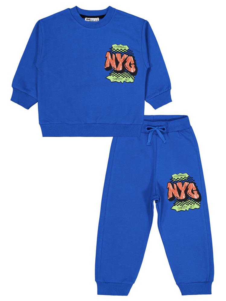 Civil Boys NYC Baskılı 2-5 Yaş Eşofman Takımı - Mavi