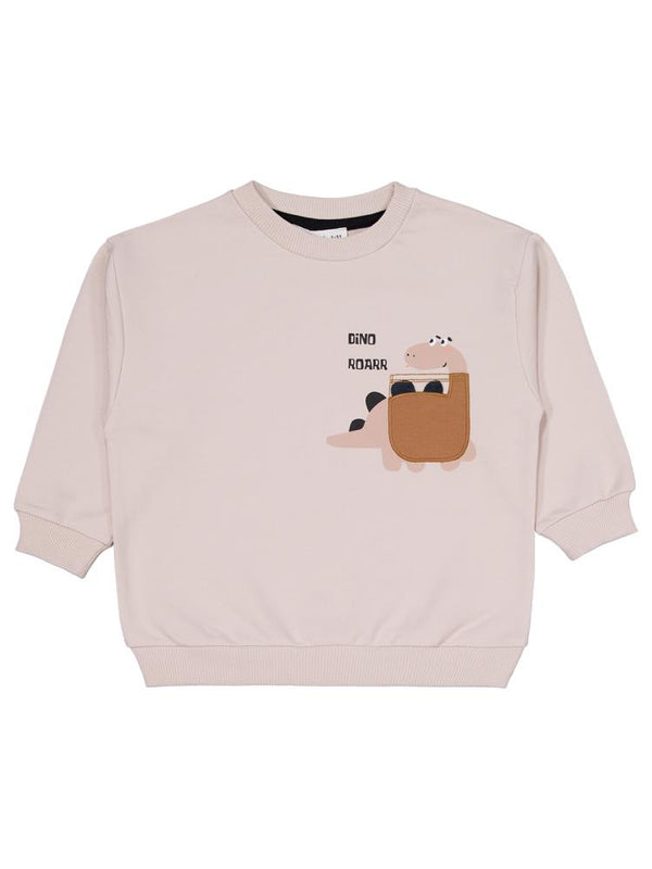 Civil Boys Dinozor Baskılı 2-5 Yaş Eşofman Takımı - Bej