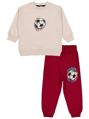 Civil Boys Strıker Baskılı 2-5 Yaş Eşofman Takımı - Bej