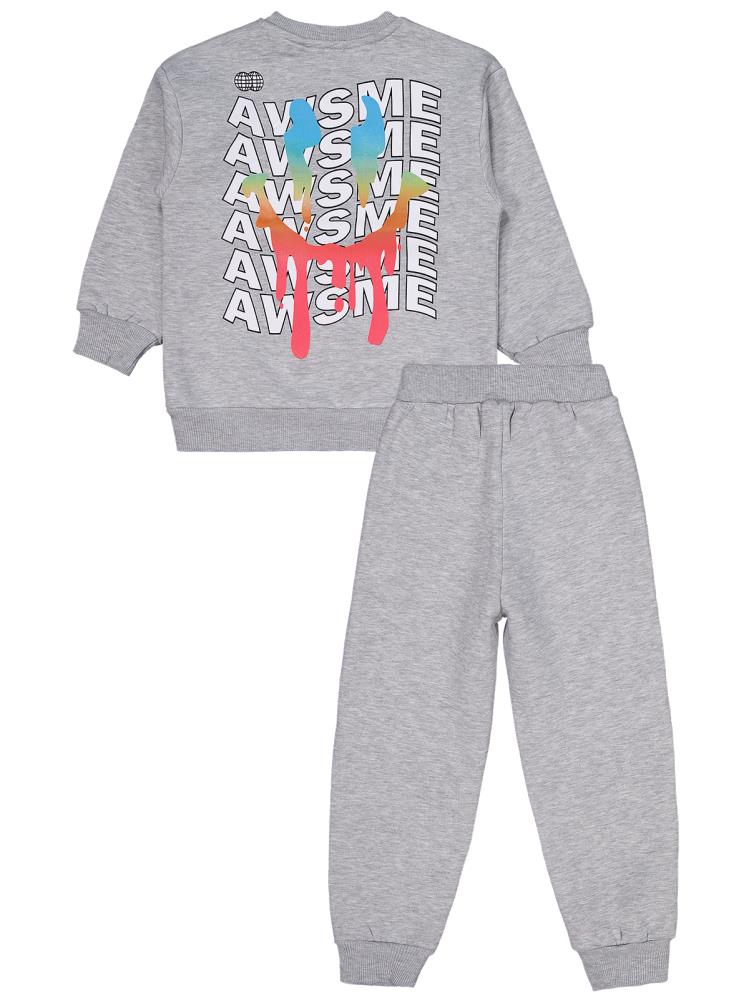 Civil Boys Awsme Baskılı 6-9 Yaş Eşofman Takımı - Gri