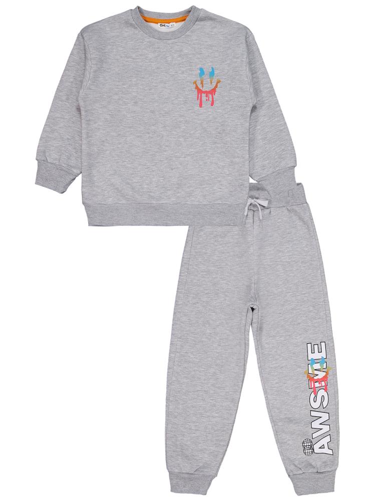 Civil Boys Awsme Baskılı 6-9 Yaş Eşofman Takımı - Gri
