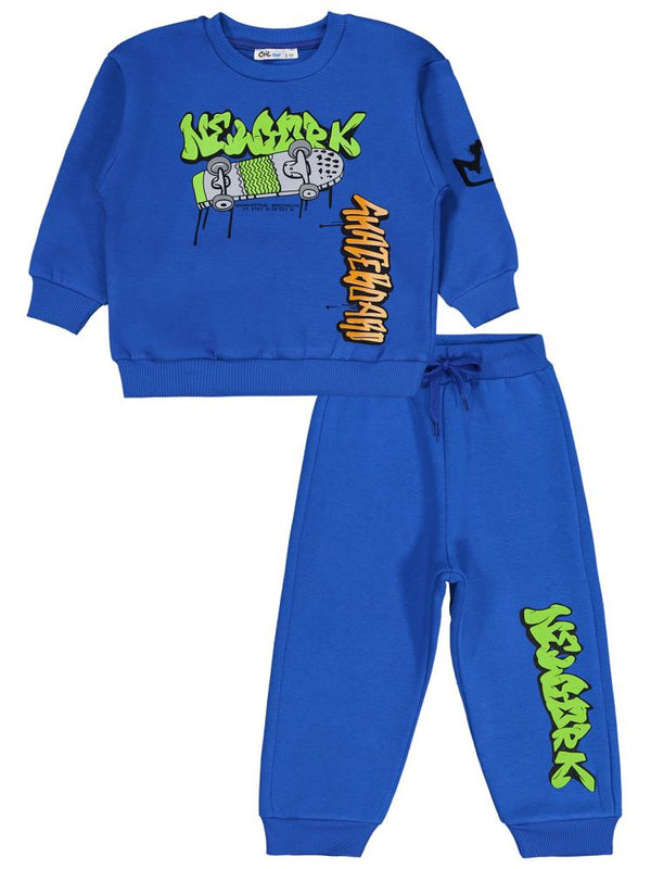 Civil Boys Kaykay Baskılı 2-5 Yaş Eşofman Takımı - Mavi